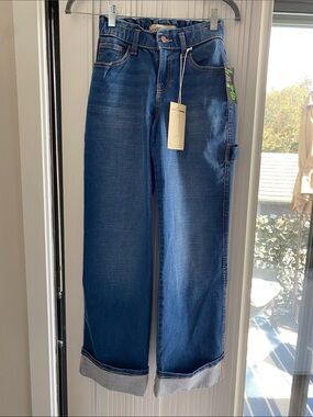 High-Rise Wide-Leg Juniors Jeans in Deep Blue